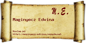 Maginyecz Edvina névjegykártya